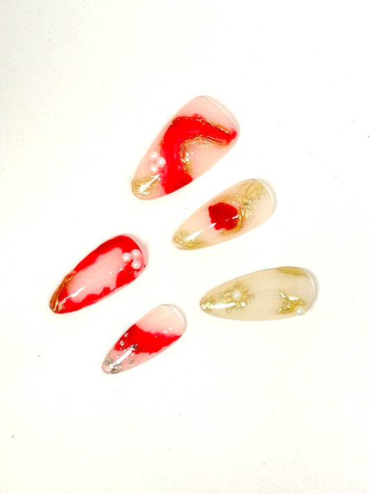 Crimson Marble Elegance